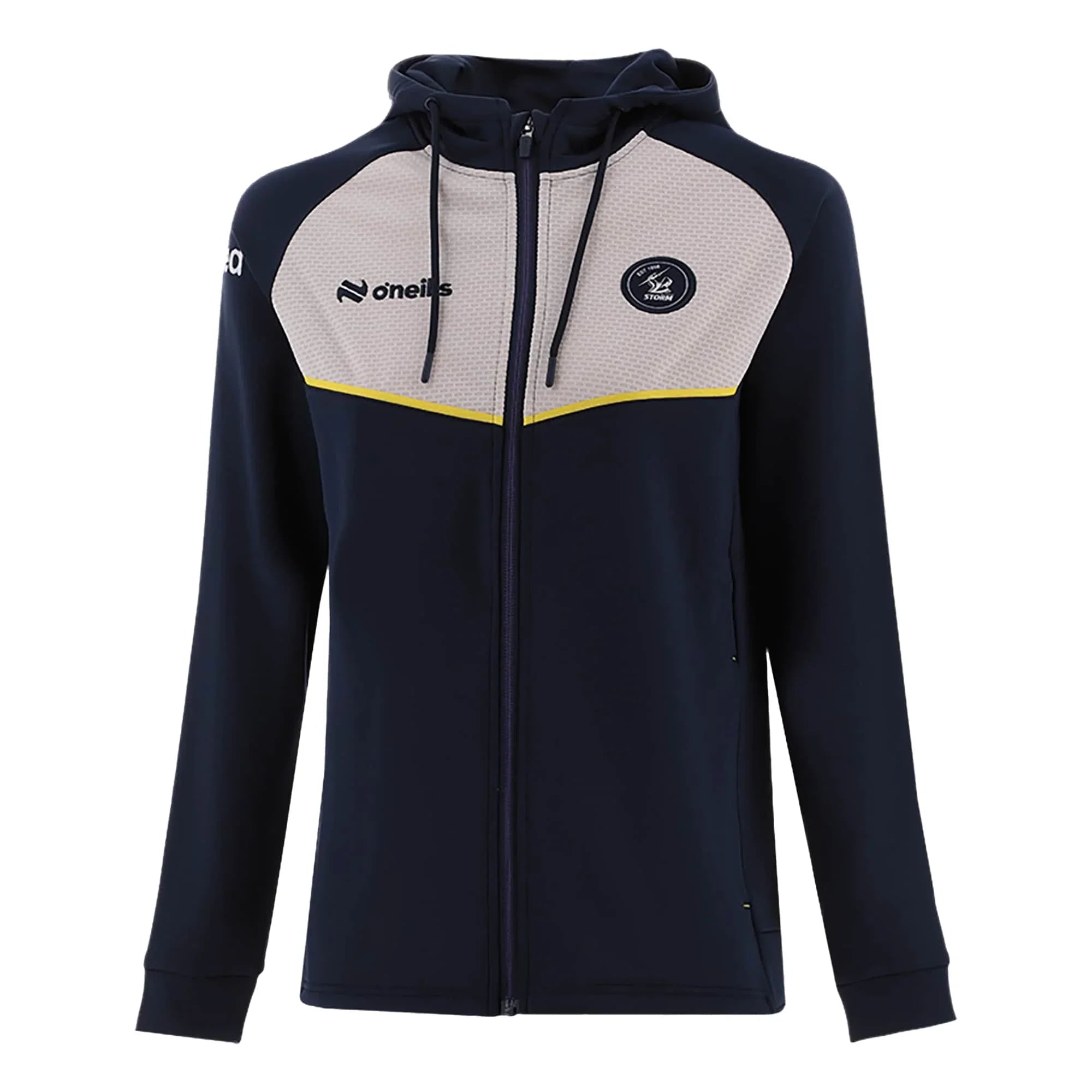 Melbourne Storm 2025 Mens Leisure Tech Fleece Full Zip Hoodie