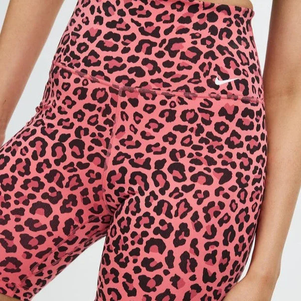 Nike One Womens High-Waisted 7in Leopard Print Biker Shorts