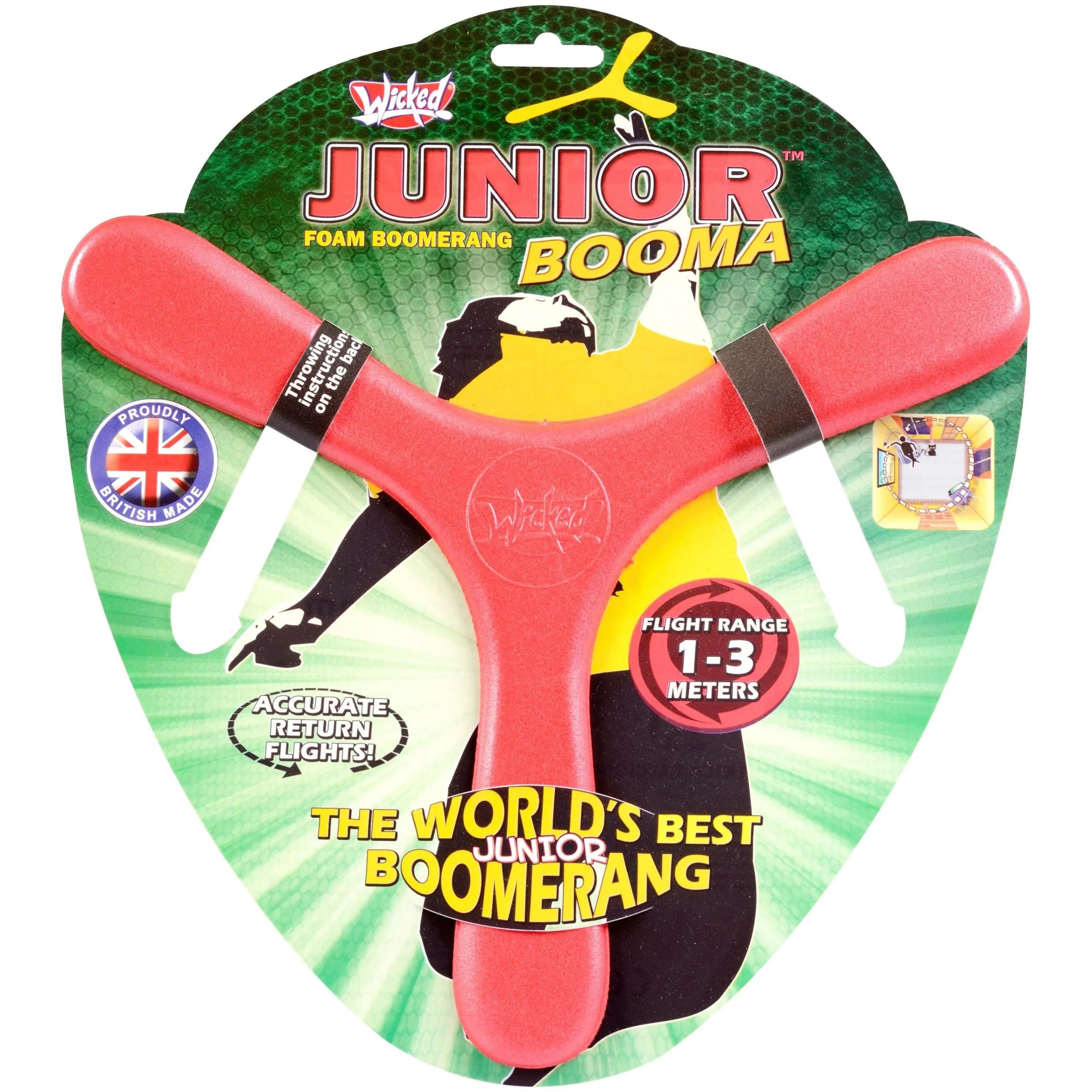 Boomerang Sportif Wicked Booma Aussie – Deux Pales, Portée 25-30 M, Retour Garanti, Polymère Memorang, Fabriqué Au Royaume-Uni