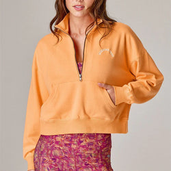 Running Bare Womens Heritage Quarter Zip Crop Jumper