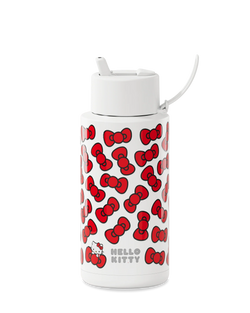 Frank Green - 1L Stainless Steel/Ceramic Reusable Bottle Hello Kitty (Bow Edition) With Flip Straw Lid