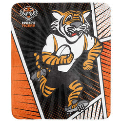 West Tigers Mascot Fleece Throw Rug
