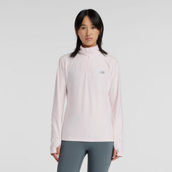 New Balance Sport Essentials Space Dye 1/4 Zip Womens Top