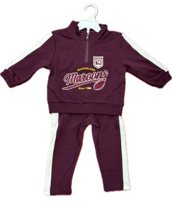 QLD Maroons Infant 1/4 Zip Tracksuit Set
