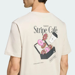 Adidas 3 Stripe Cafe Donut Box Graphic Mens Tee