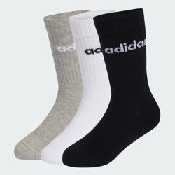 Adidas 3 Pack Linear Kids Crew Socks