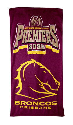Brisbane Broncos 2025 Premiers Beach Towel