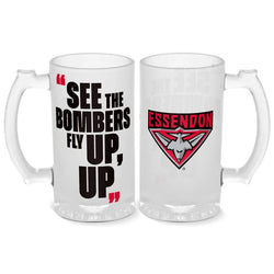 Essendon Bombers 500ml Frosted Stein Glass