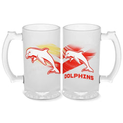 Dolphins 500ml Frosted Stein Glass