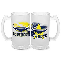 North Queensland Cowboys 500ml Frosted Stein Glass