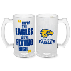 West Coast Eagles 500ml Frosted Stein Glass