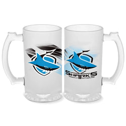 Sharks 500ml Frosted Stein Glass