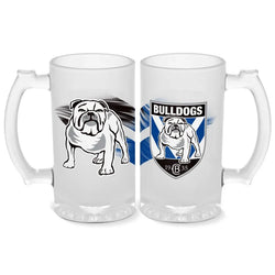 Canterbury Bulldogs 500ml Frosted Stein Glass