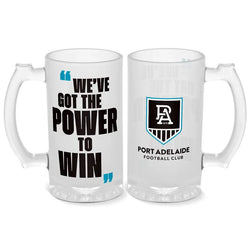 Port Adelaide Power 500ml Frosted Stein Glass