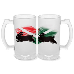 South Sydney Rabbitohs 500ml Frosted Stein Glass