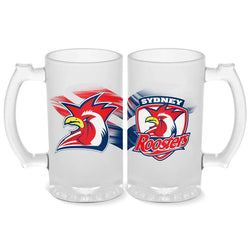 Sydney Roosters 500ml Frosted Stein Glass