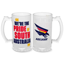 Adelaide Crows 500ml Frosted Stein Glass