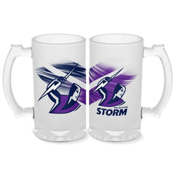Melbourne Storm 500ml Frosted Stein Glass