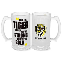 Richmond Tigers 500ml Frosted Stein Glass
