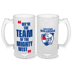 Western Bulldogs 500ml Frosted Stein Glass