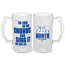 North Melbourne Kangaroos 500ml Frosted Stein Glass