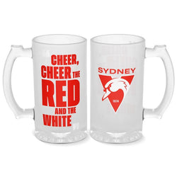 Sydney Swans 500ml Frosted Stein Glass