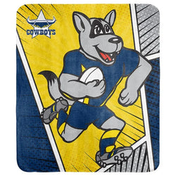 North QLD Cowboys Mascot Fleece Throw Rug