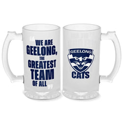 Geelong Cats 500ml Frosted Stein Glass