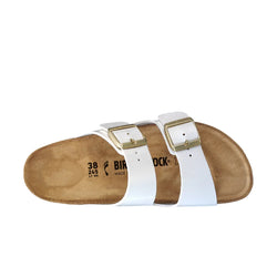 Birkenstock Arizona Patent White Birko-Flor (Narrow) - SPORTFIRST HERVEY BAY