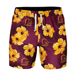 Brisbane Broncos Aloha Volley Swim Shorts - SPORTFIRST HERVEY BAY