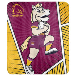 Brisbane Broncos Mascot Fleece Throw Rug - SPORTFIRST HERVEY BAY
