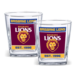 Brisbane Lions Set of 2 Spirit Glasses - SPORTFIRST HERVEY BAY