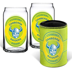 Canberra Raiders Can Glasses & Can Cooler Pack - SPORTFIRST HERVEY BAY