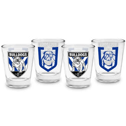Canterbury Bulldogs 4 Pack Shot Glasses - SPORTFIRST HERVEY BAY