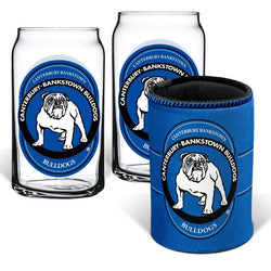 Canterbury Bulldogs Can Glasses & Can Cooler Pack - SPORTFIRST HERVEY BAY