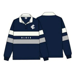 Carlton Blues Mens Paneled Rugby Top - SPORTFIRST HERVEY BAY