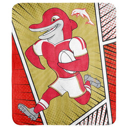 Dolphins Mascot Fleece Throw Rug - SPORTFIRST HERVEY BAY