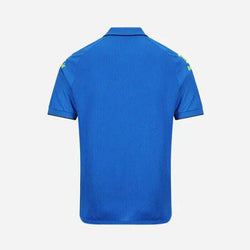 Blue polo shirt on a white background