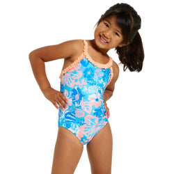 Zoggs Girls Ruffle Crossback One Piece