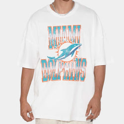 Majestic - Miami Dolphins Collegiate Fade OS Tee - SPORTFIRST HERVEY BAY