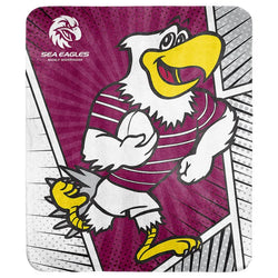 Manly Sea Eagles Mascot Fleece Throw Rug - SPORTFIRST HERVEY BAY