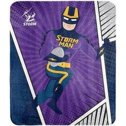 Melbourne Storm Mascot Fleece Throw Rug - SPORTFIRST HERVEY BAY
