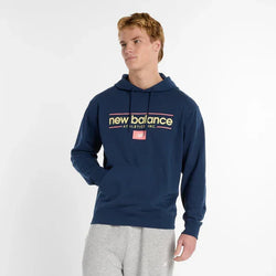 New Balance Relaxed Linear Athletics Mens Hoodie - SPORTFIRST HERVEY BAY