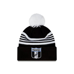 New Era Collingwood Magpies Retro Beanie With Pom - SPORTFIRST HERVEY BAY