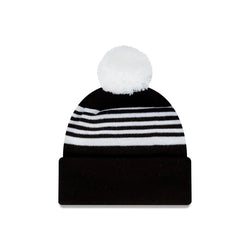 New Era Collingwood Magpies Retro Beanie With Pom - SPORTFIRST HERVEY BAY