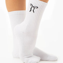 Ryderwear Pilates Bow Crew Socks