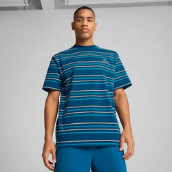 Puma Manchester City Made With Quality Striped Tee - SPORTFIRST HERVEY BAY
