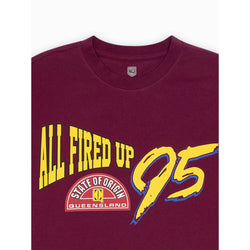 Queensland Maroons All Fired Up In 95 Adults Tee - SPORTFIRST HERVEY BAY