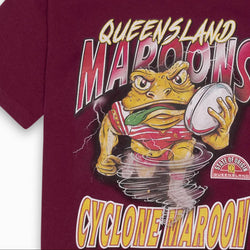 Queensland Maroons Cyclone Maroon Adults Tee - SPORTFIRST HERVEY BAY