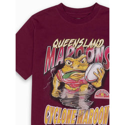 Queensland Maroons Cyclone Maroon Kids Tee - SPORTFIRST HERVEY BAY